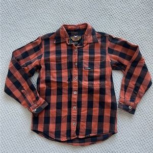 Harley Davidson women’s XS plaid Buffalo print button up shirt